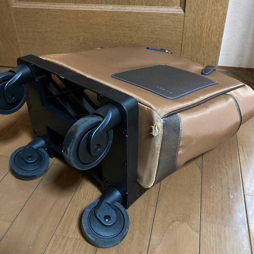 スワニー　ブラウン ナイロン キャリーケース　インナーバッグ付