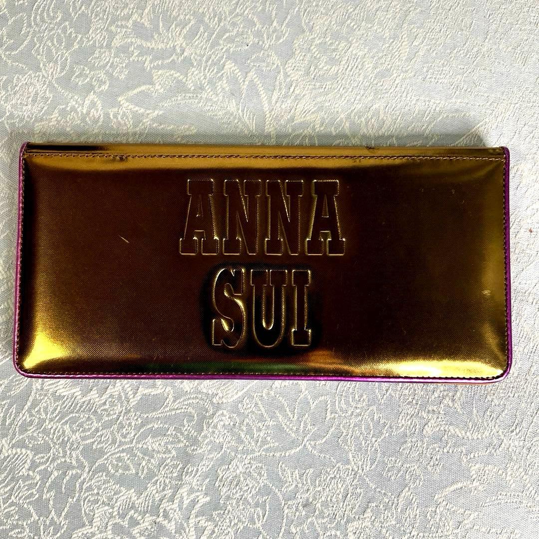 レア☆ANNA SUI アナスイ パスポートケース　ゴールド やぎ革　牛革　旅行