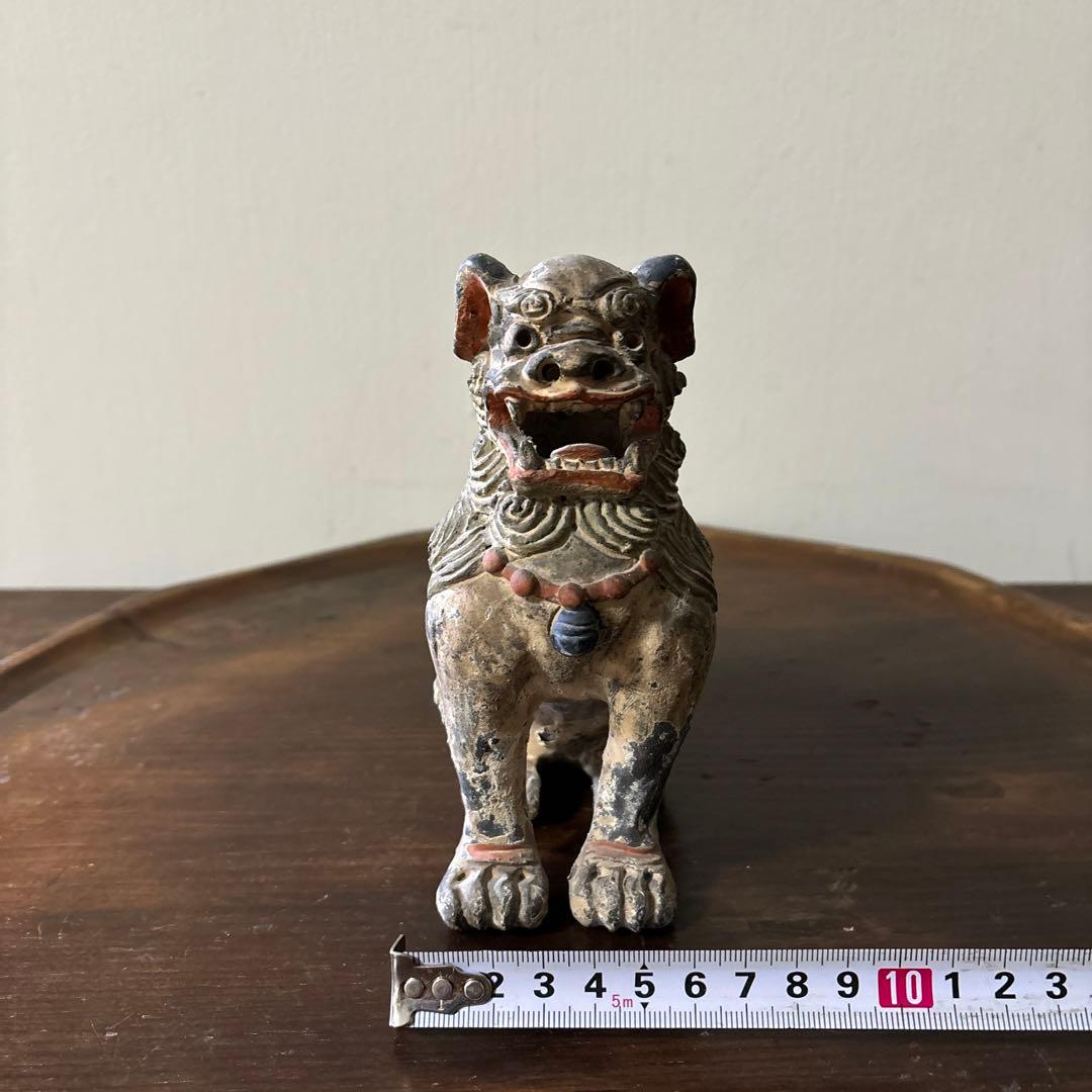 古琉球　壷屋　シーサー　狛犬　アンティーク　骨董信仰　招き猫　福助　古美術　李朝