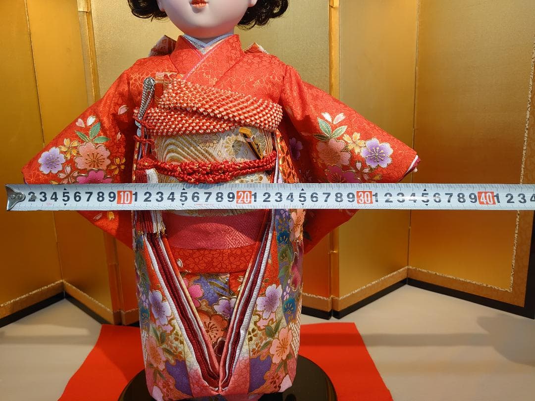 ●新品●敏光作●　市松人形　金彩衣装