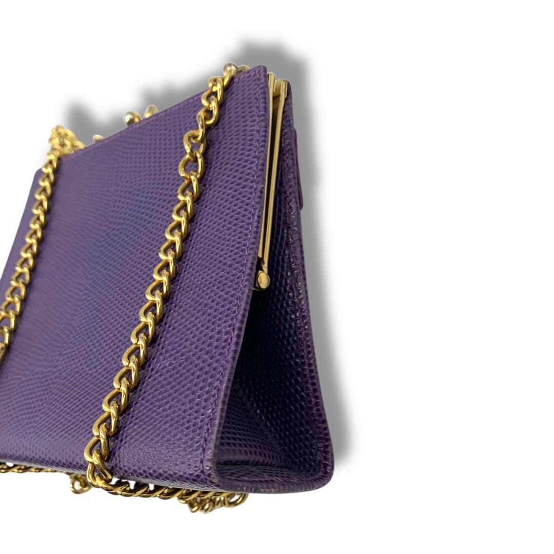 希少デザイン！　サルヴァトーレ　フェラガモ　チェーン　ショルダーバッグ　紫