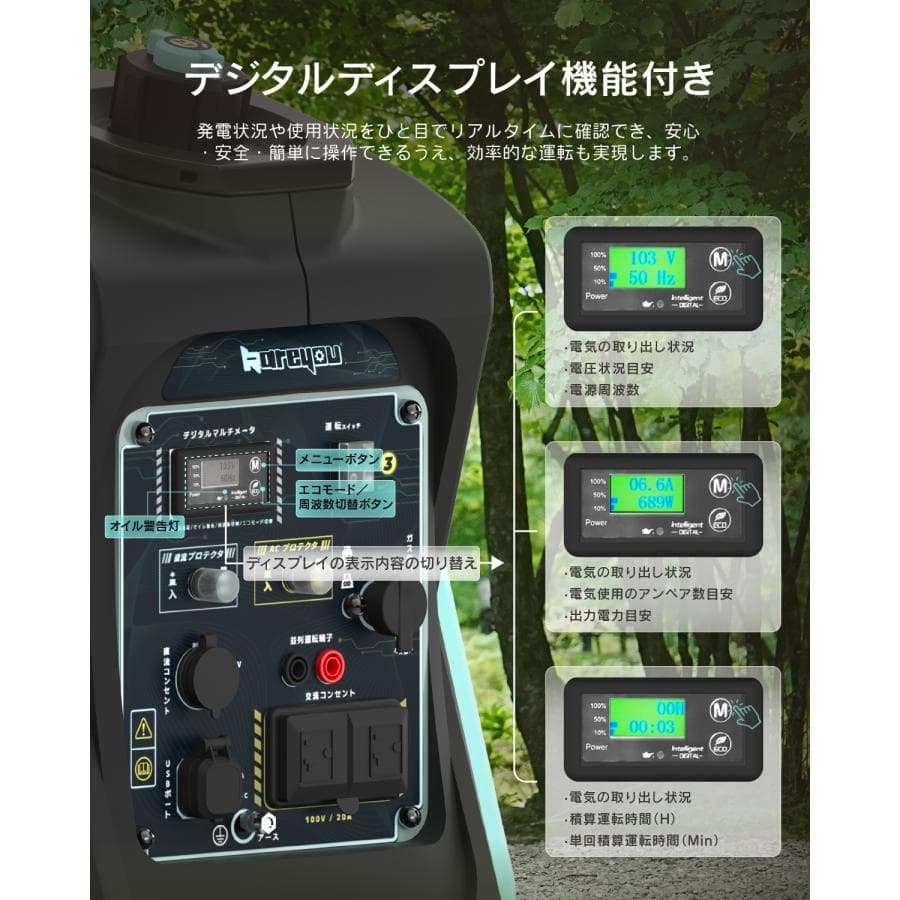 新仕様kareyouガス・ガソリン両用発電機★インバーター発電機静音式 カセット