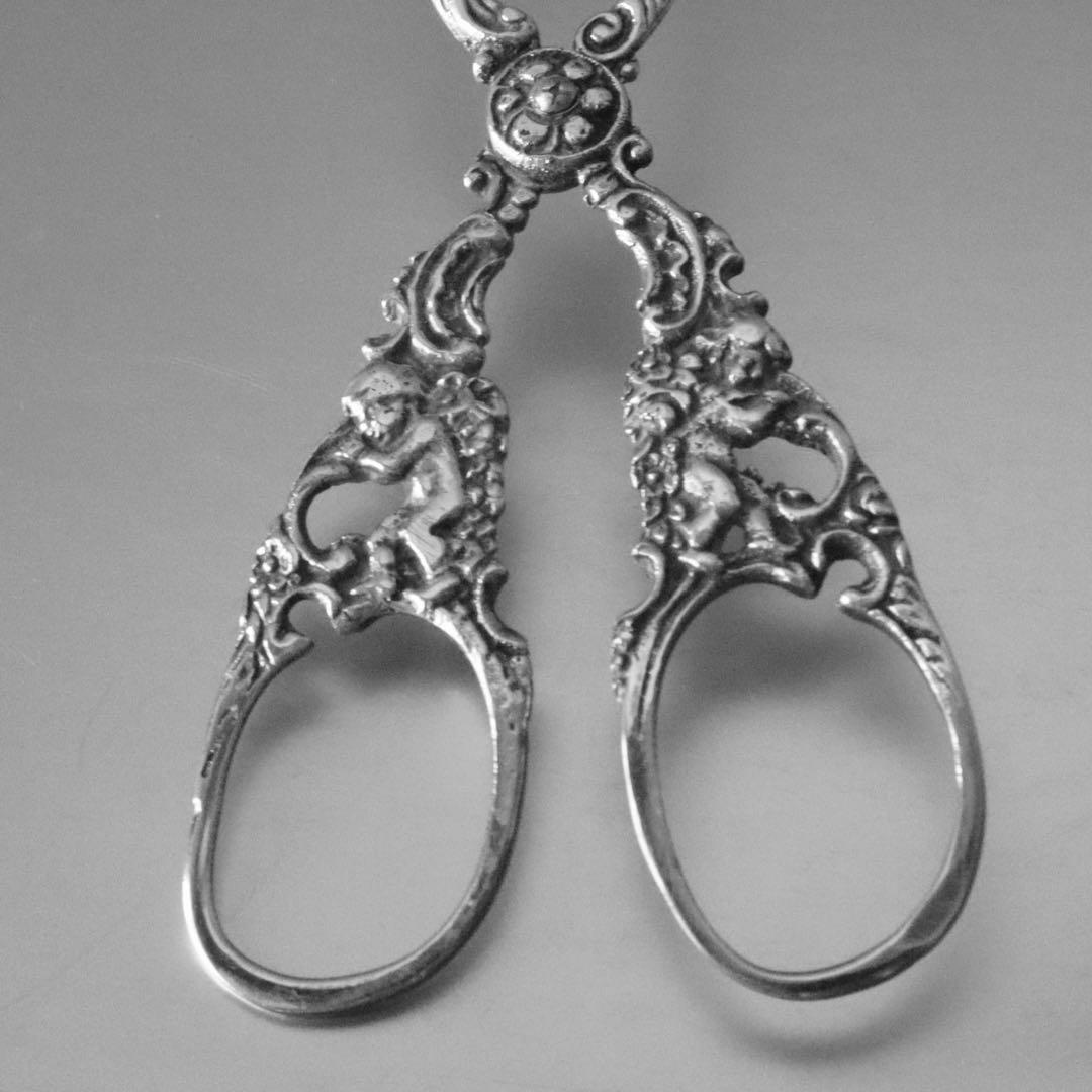 純銀ケーキトング　天使文様　ドイツ銀800