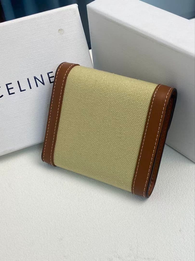 user_063884d0 CELINE 三つ折り財布 ベージュ/ブラウン