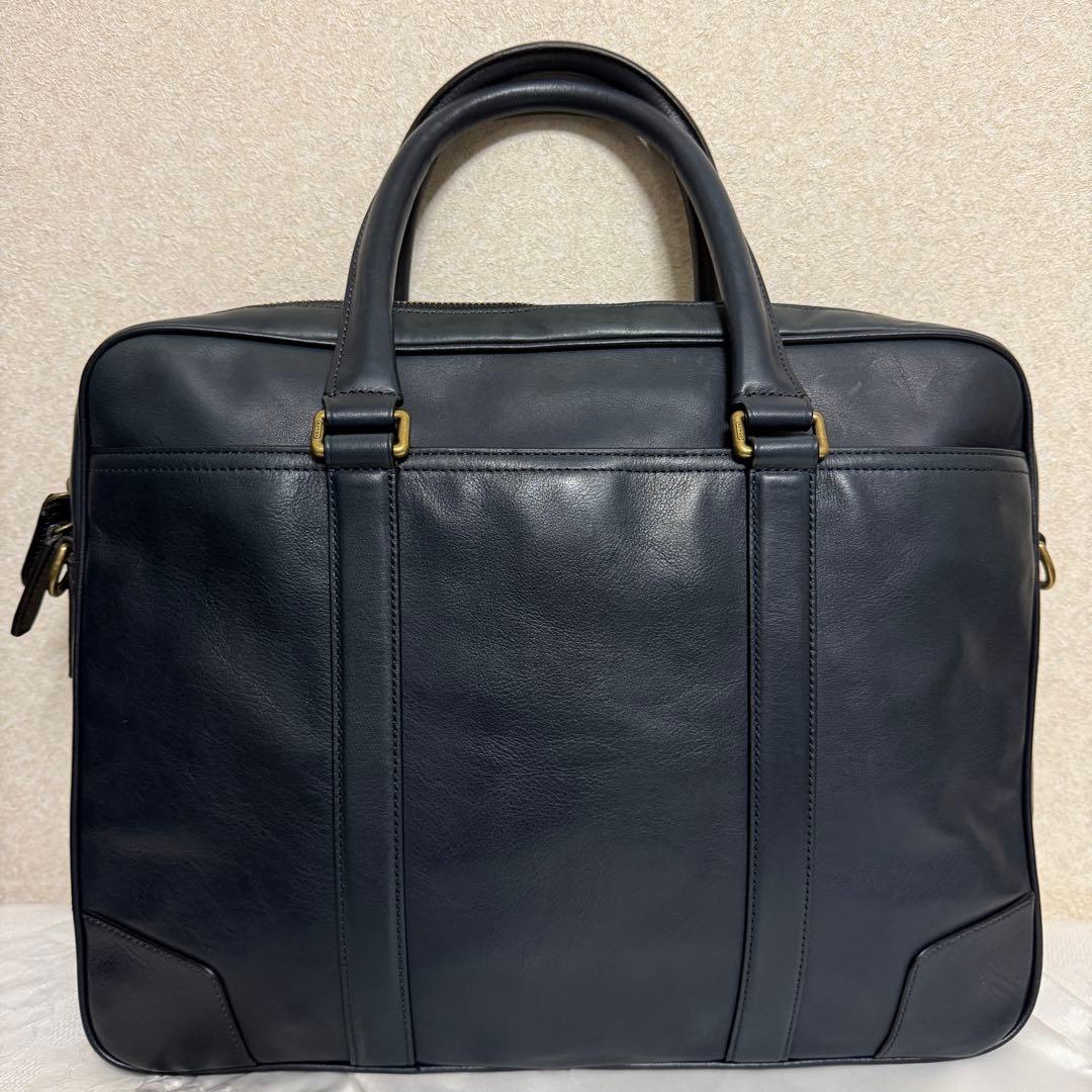 新品未使用　コーチ　ビジネスバッグ　2way 濃紺　ショルダーベルト