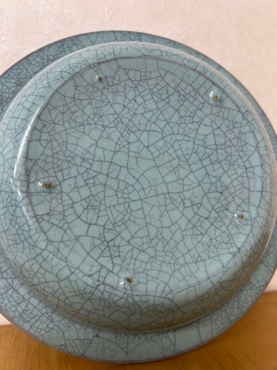 中国宋元官汝窯のお皿　唐物　古美術品　江戸アンティーク骨董コレクション青磁