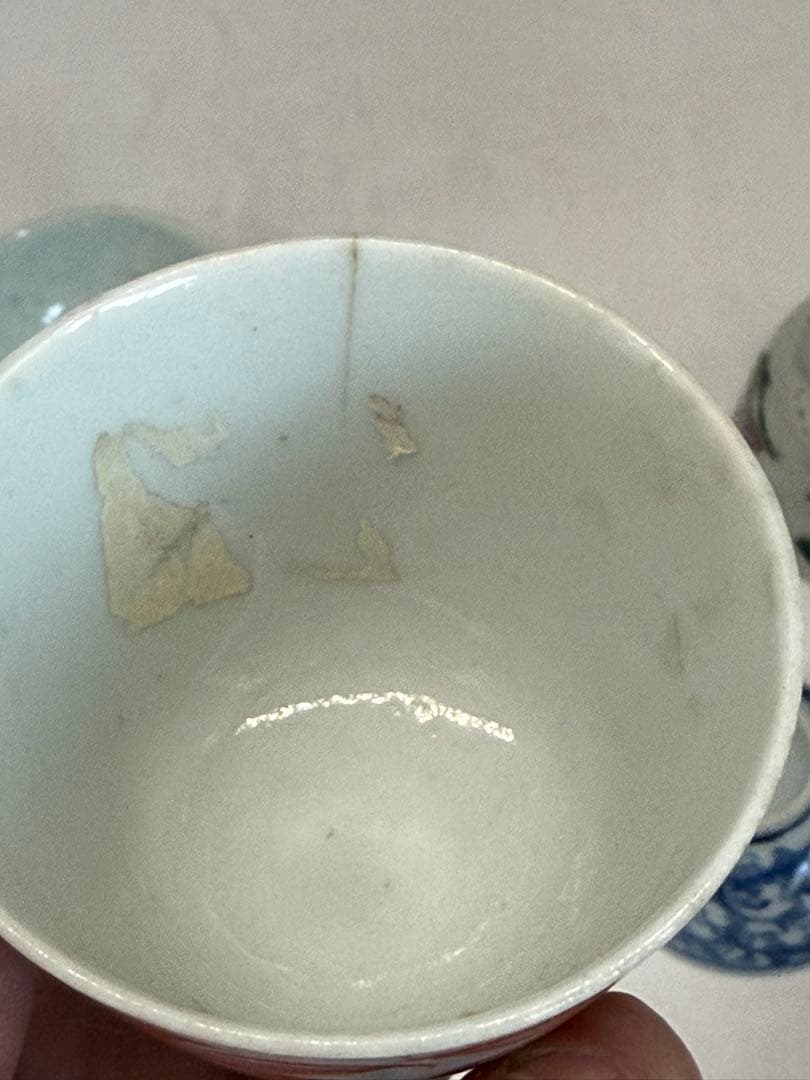 中国　清時代　染付　粉彩　湯呑み10点まとめ送料込み250125