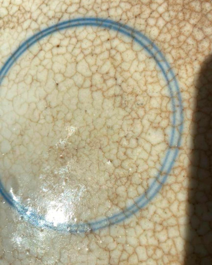 中国古美術 清の時代　哥釉五彩 花鳥文花瓶　高さ30cm