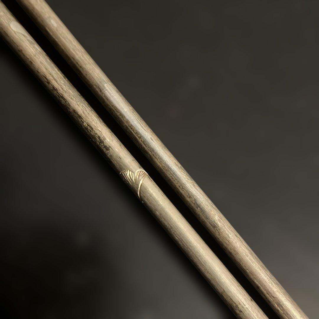 円能◯好　南鐐　銀杏頭火箸　銀製　茶道具　共箱　送料無料　総重量51.4g