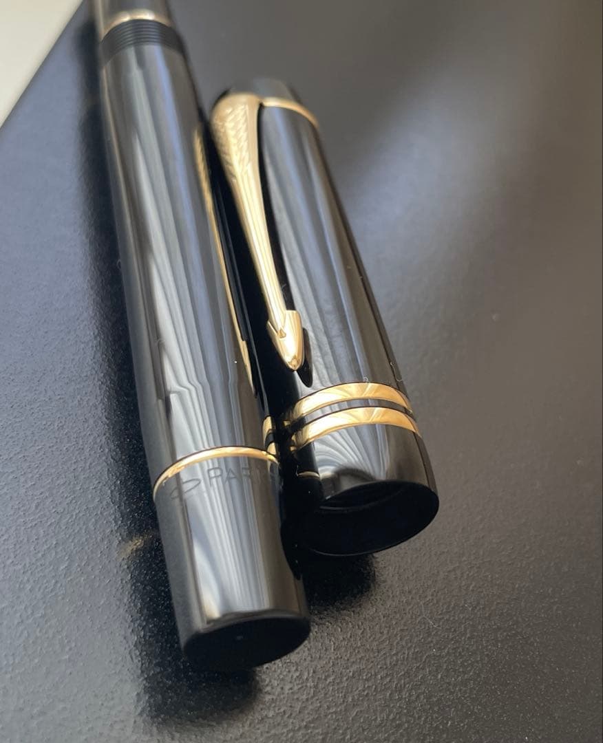 パーカー 万年筆 デュオフォールド ブラック　インクカートリッジ(5本)付き