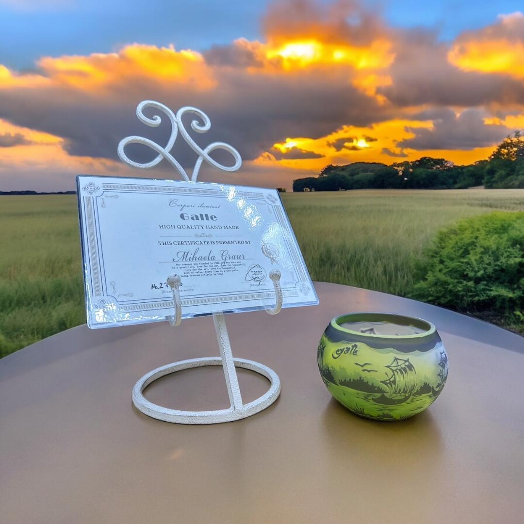 エミールガレ　ボンボニエール　カメオ彫り　被せガラス　高さ8cm