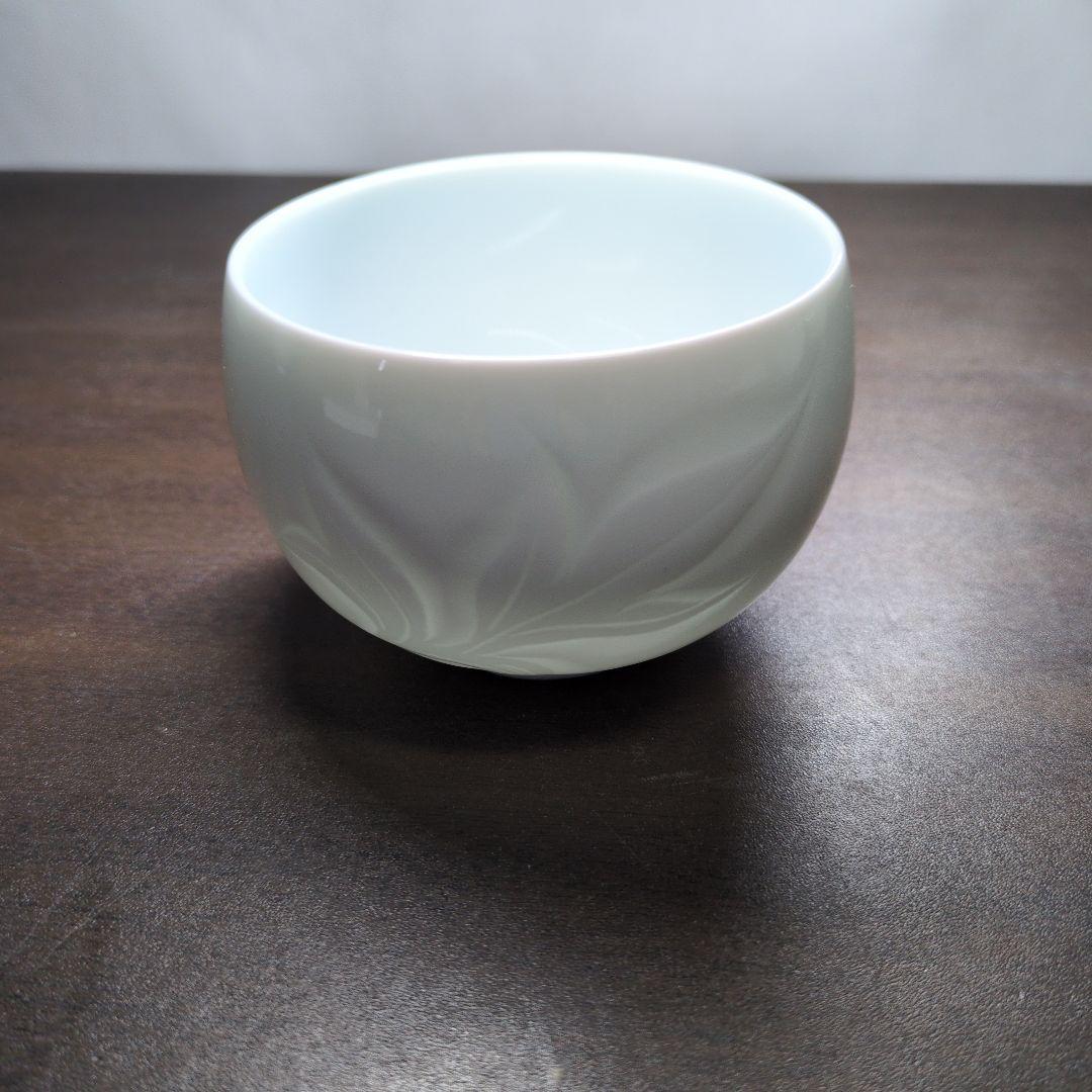 s*i様 人間国宝 井上萬二 作 白磁 彫文 菓子鉢＆湯呑 三客 ＆他