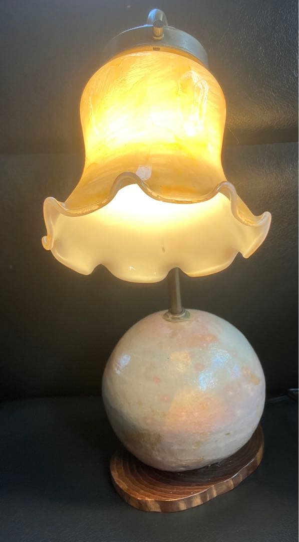 アンティークテーブルライト　レトロ　台座 萩焼 レトロ