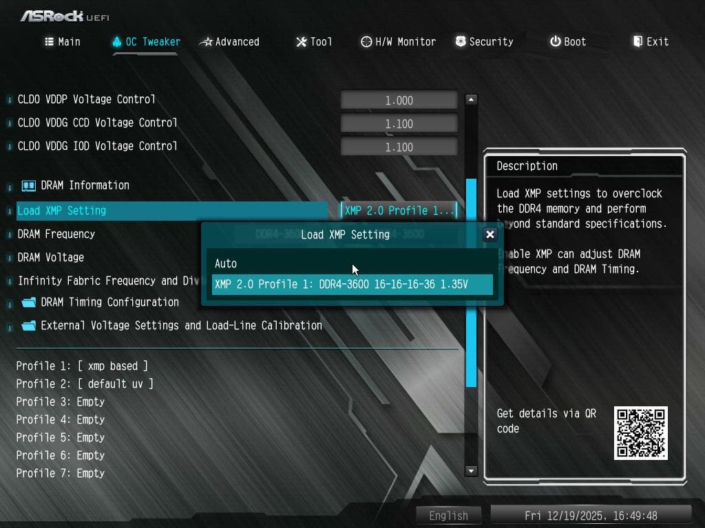 メモリー G.Skill F4-3600C16D-16GVK