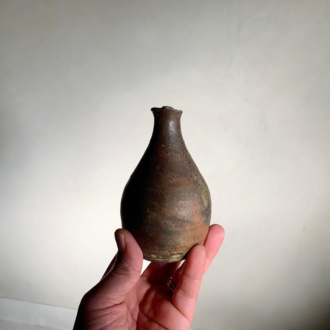 喜名 知花焼 焼締褐釉瓶 徳利 酒器 古美術 琉球美術 古道具 アンティーク