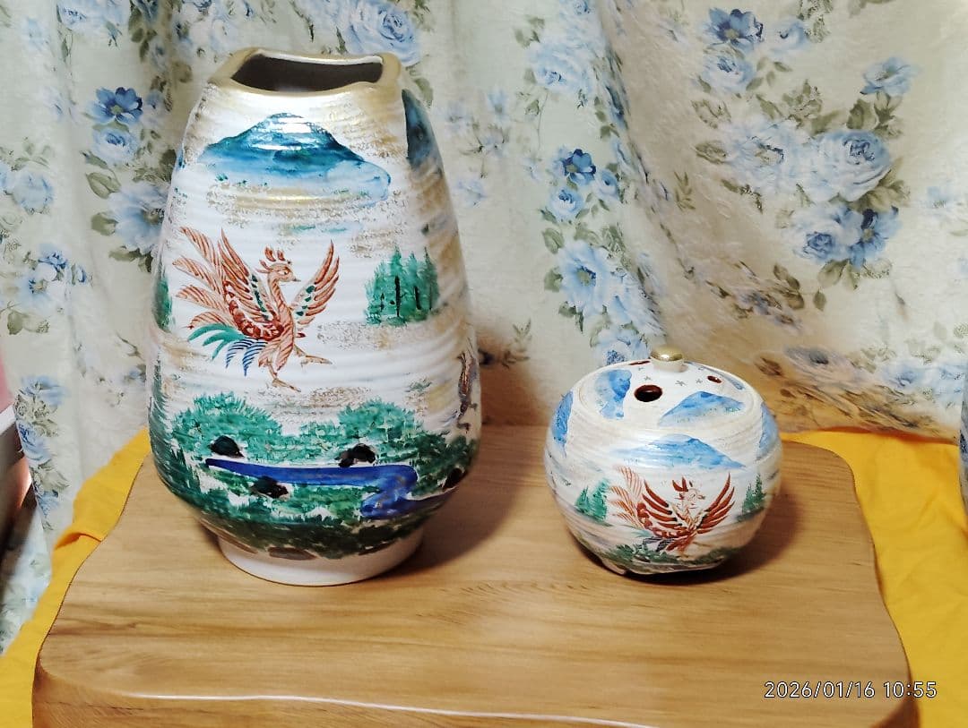 斎藤雲楽3代目 四神の壺&香炉セット（清水焼）