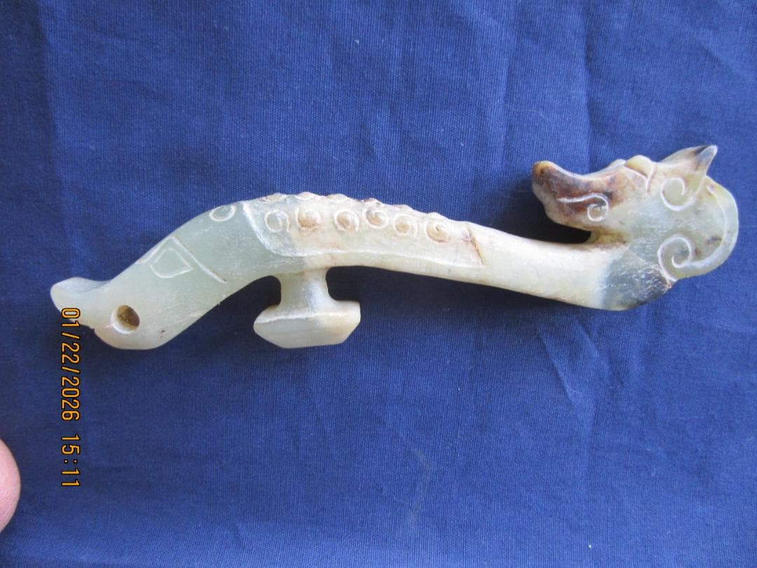 中国美術 たいこう 帯鉤帯締め 玉　石細工　彫り物　工芸品　１個