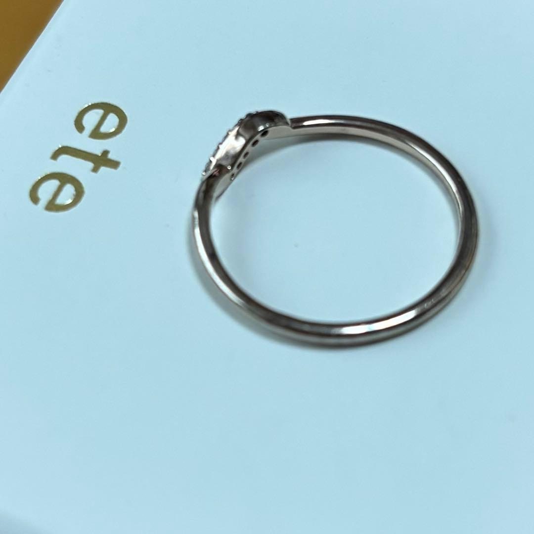 【エテ】シェア　ビジュー　リップルリング　ピンクゴールド　13号