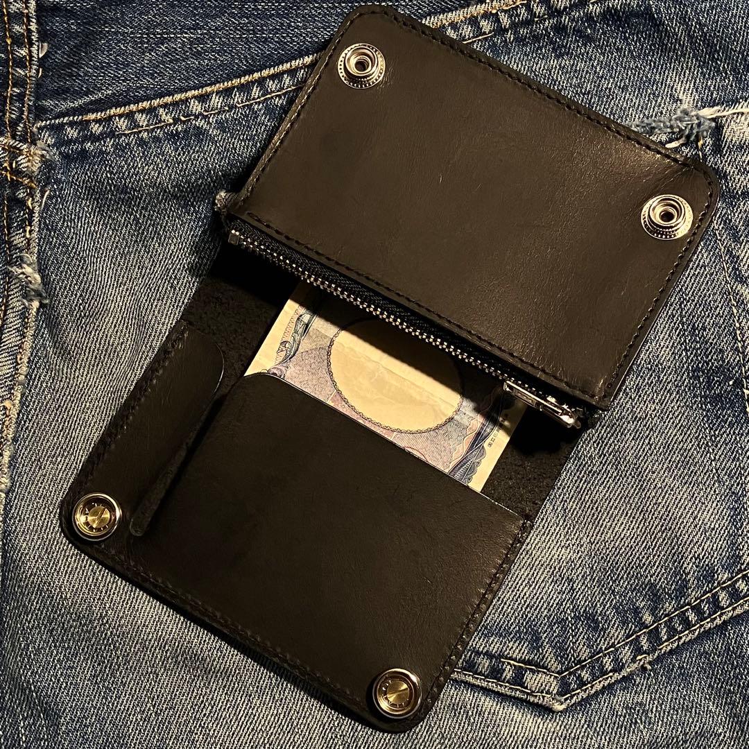 お札が折れない！ミドルトラッカーウォレット 3層 シルバー925 アポロコンチョ