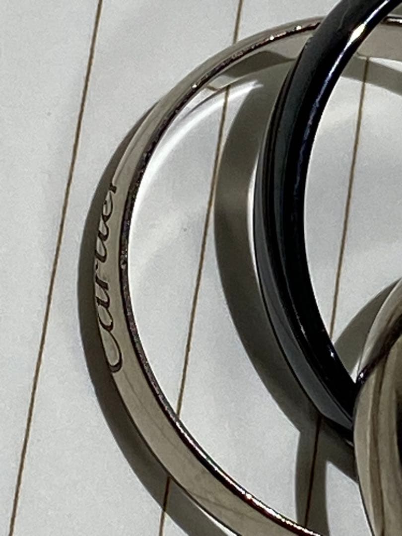 cartier トリニティブラックセラミックＭＭ３連リングＫ１８ホワイトゴールド