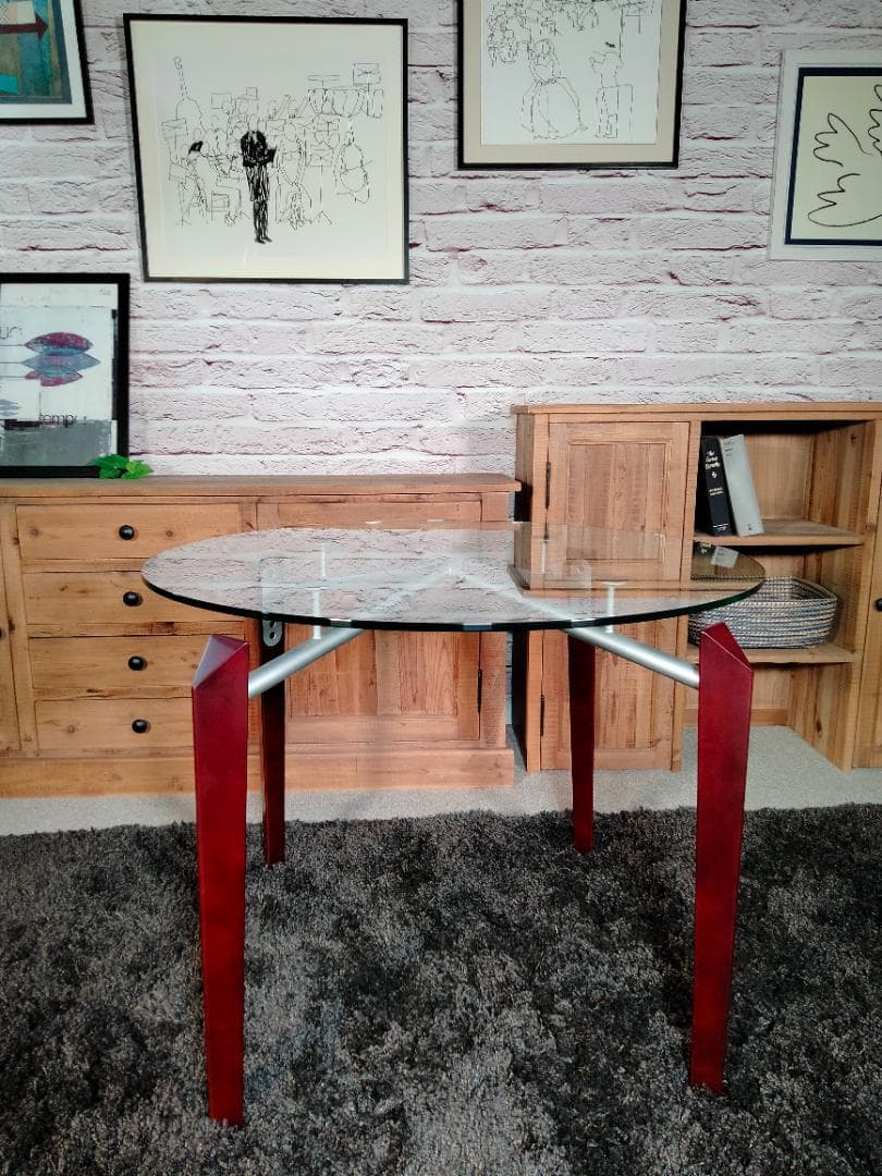 【値下げ中】ガラス天板テーブル◆AD CORE ◆展示品(2304B)