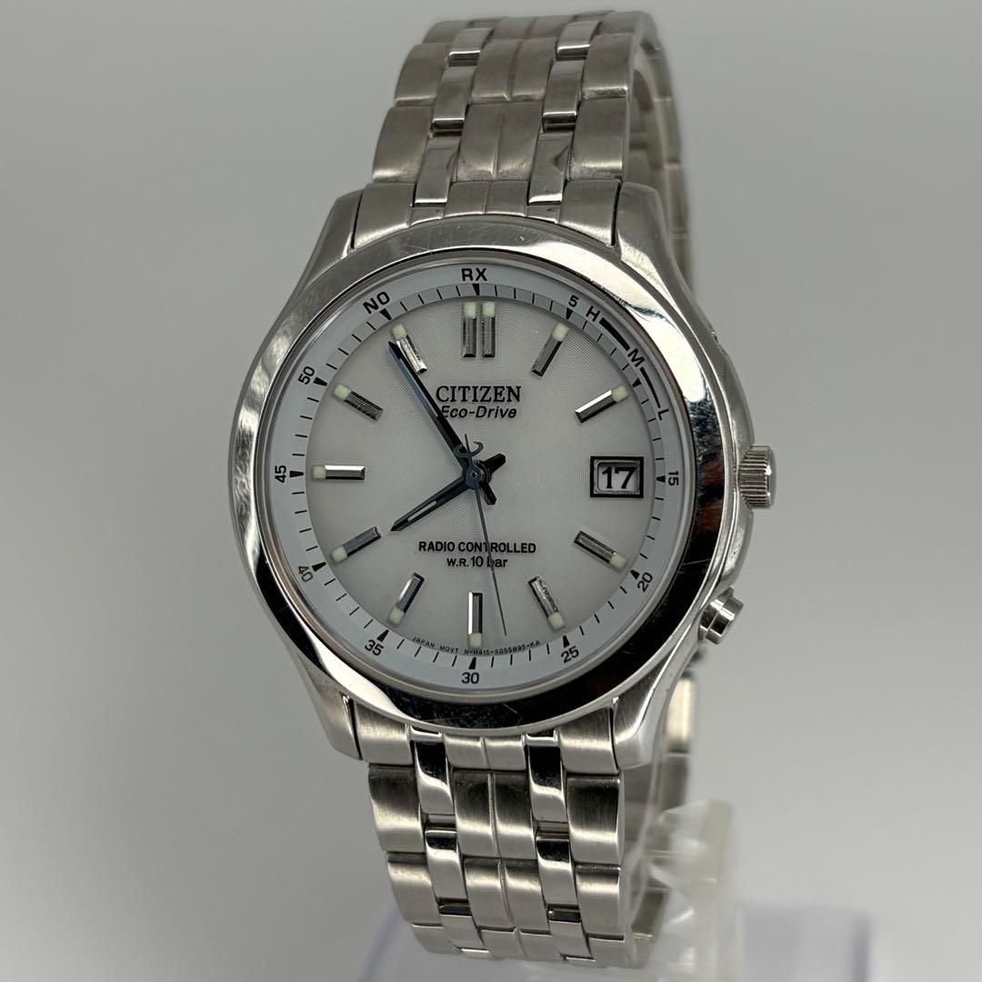 CITIZEN シチズン エコドライブ 電波時計 純正ブレス付 電池交換済