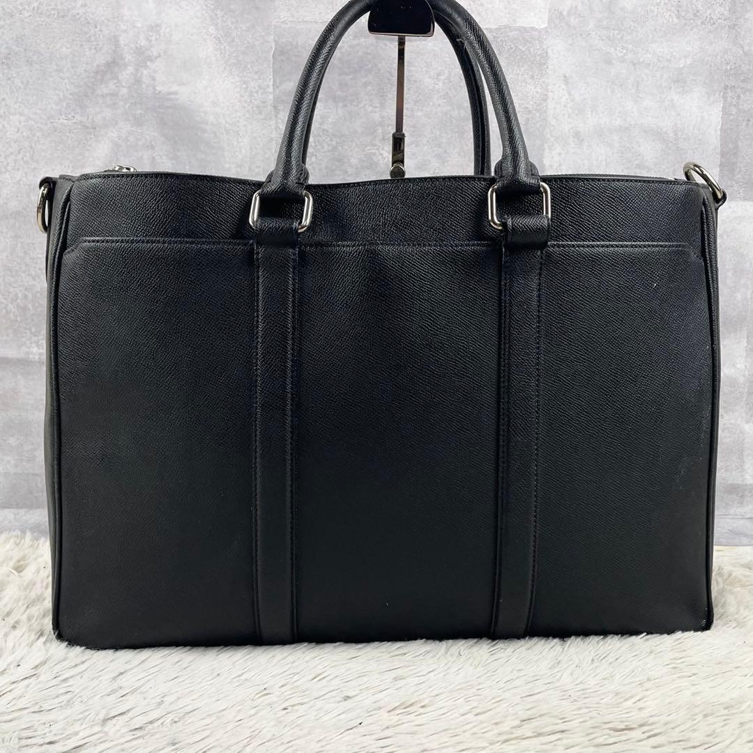 A4可 美品 コーチ レザー 2way ビジネスバッグ メトロポリタン ブラック