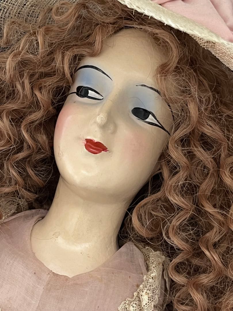 アンティークフランスフレンチヴィクトリアン ブドワールドール創作人形ビスクドール