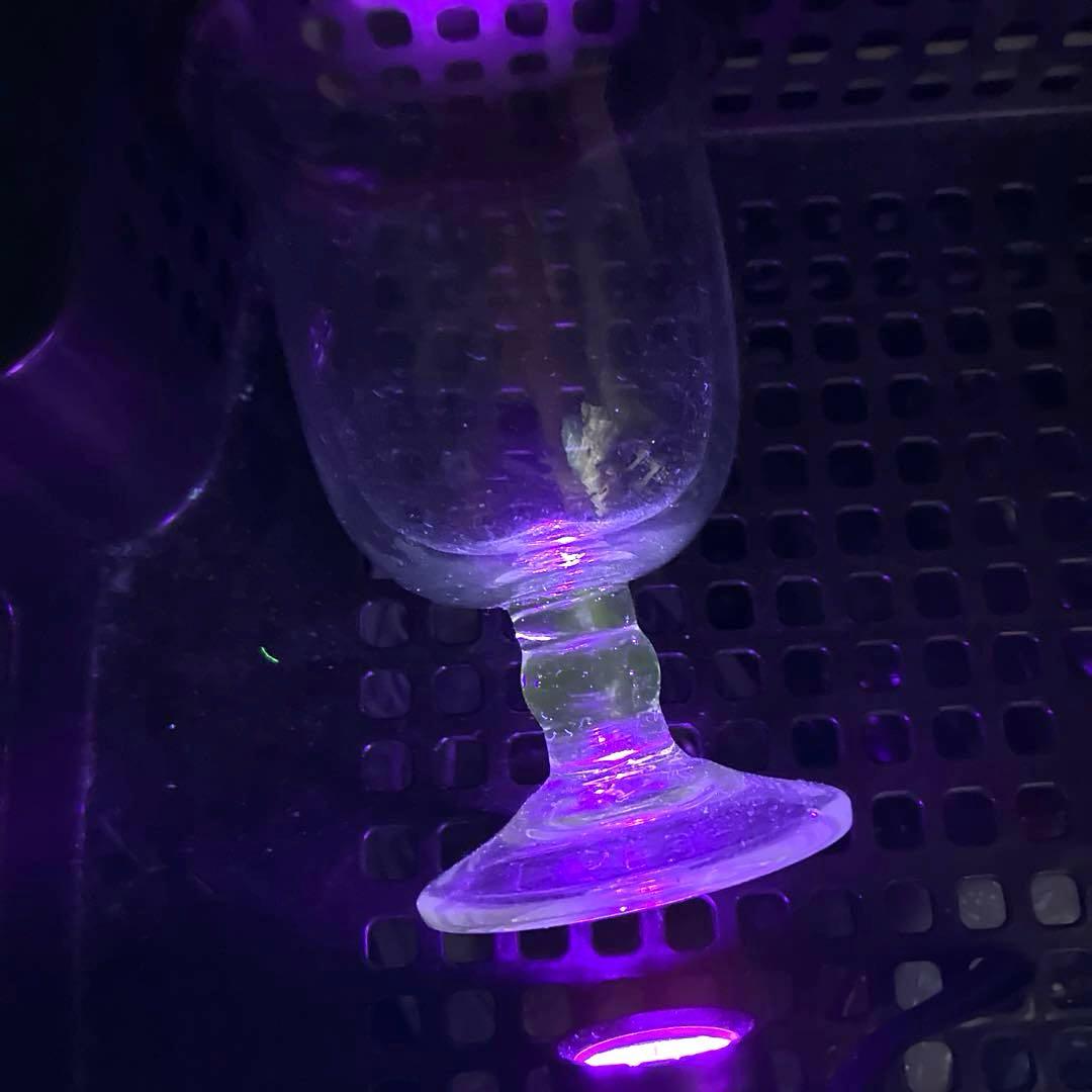 骨董　時代ガラス　ゆらゆら　花フチリップ　氷コップ　ウラン