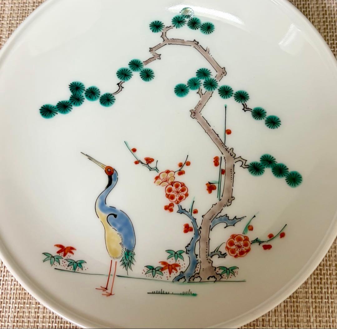 十四代 酒井田 柿右衛門 錦 松鶴文 飾皿 額皿 有田焼