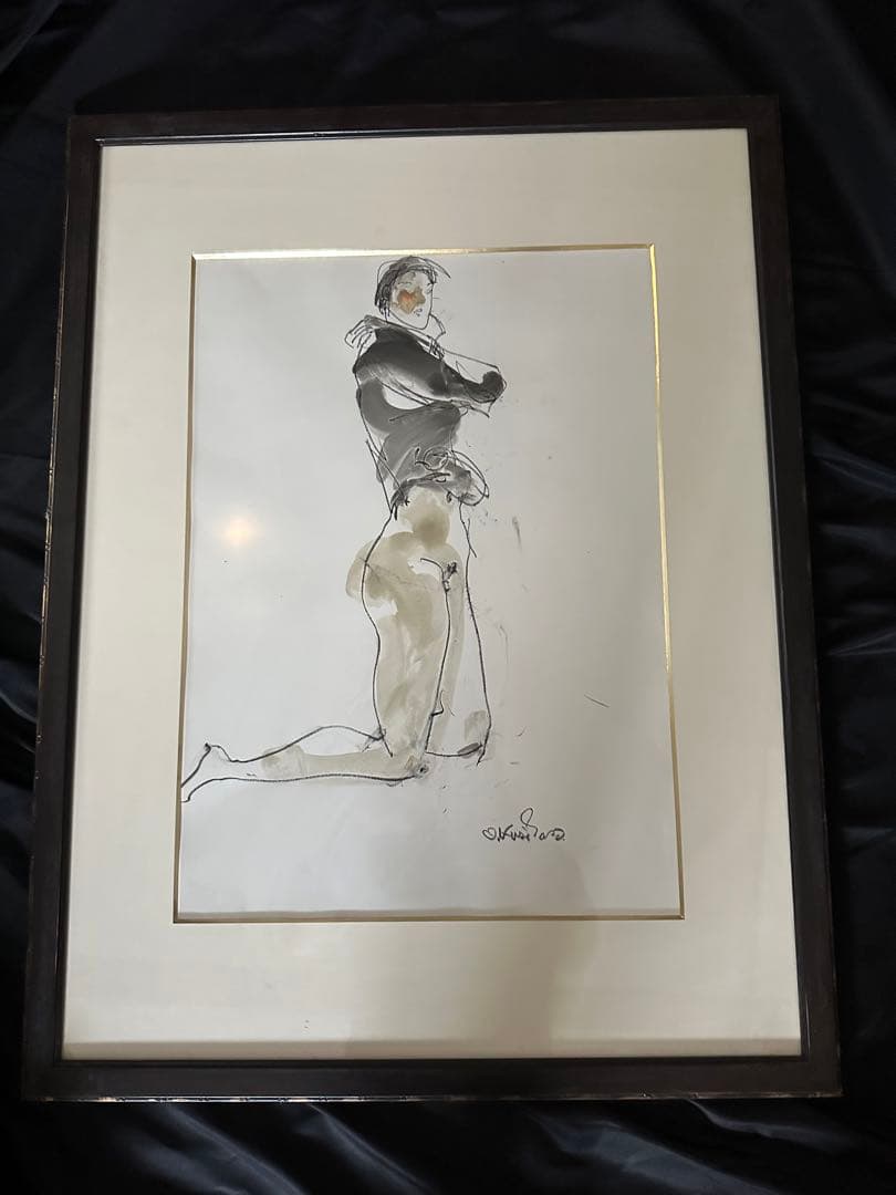 栗原一郎 裸婦① 51x37 デッサン/水彩画 絵画