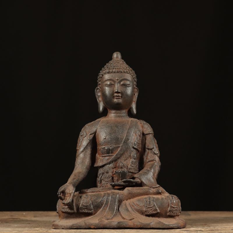 鉄器 鉄仏 千衣仏 釈迦牟尼仏坐像 仏教美術 工芸品 置物