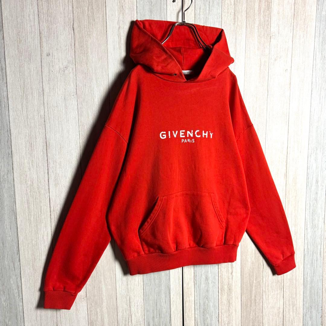 3504【人気・美品】ポルトガル製 ジバンシー センターロゴ スウェットパーカー