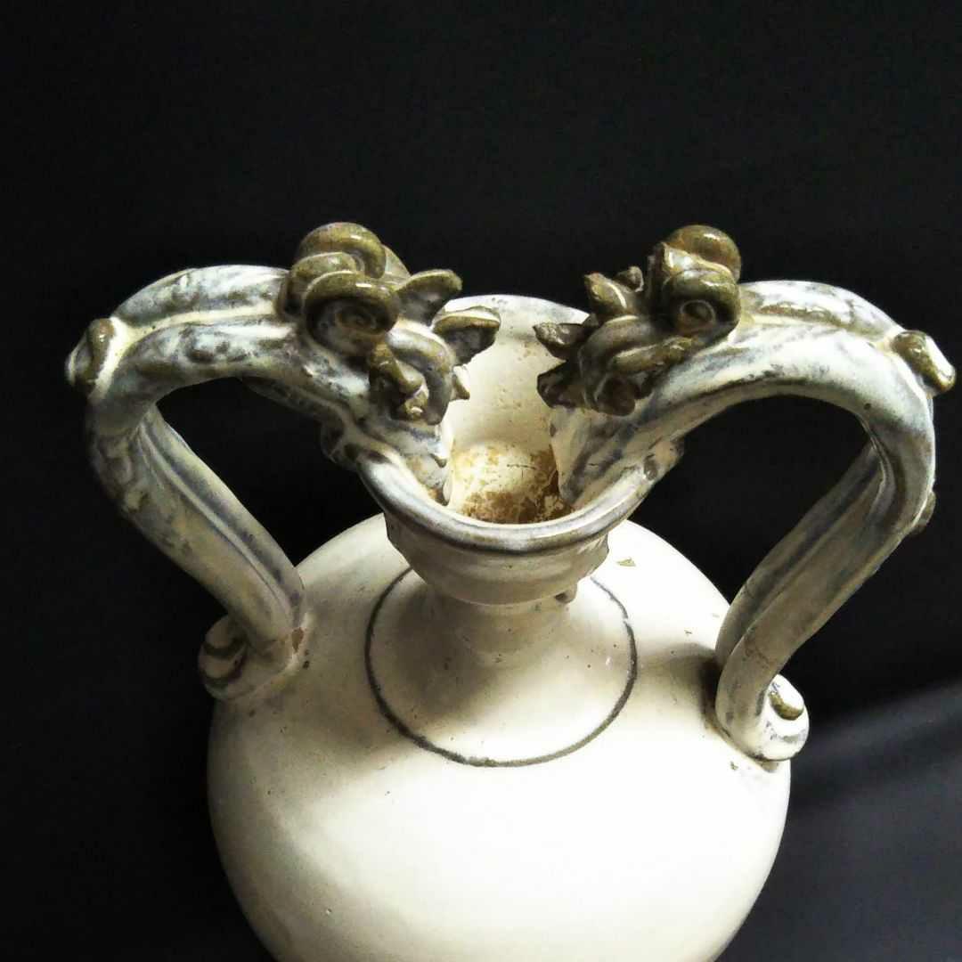 ※中国古美術/唐白磁隻龍耳瓶/唐代/