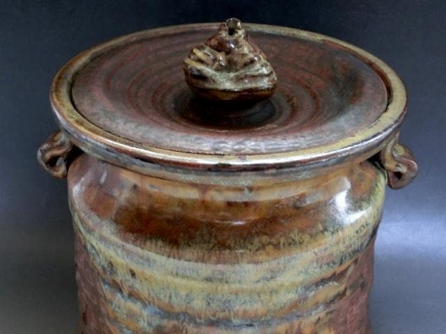 水指■古い高取焼 水さし 耳付き 箆目 お茶道具 古美術 時代物 骨董品■