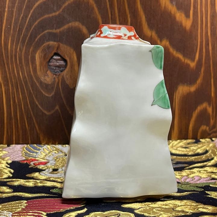 【九谷焼】花瓶 置物 中村陶志人 椿に雀 中村としと