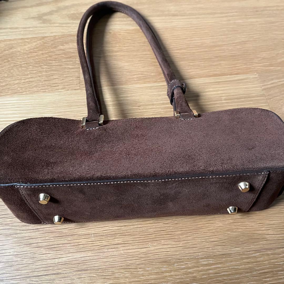 専用 別注CHRISTIAN VILLA スエードスクエア ロングハンドルバッグ