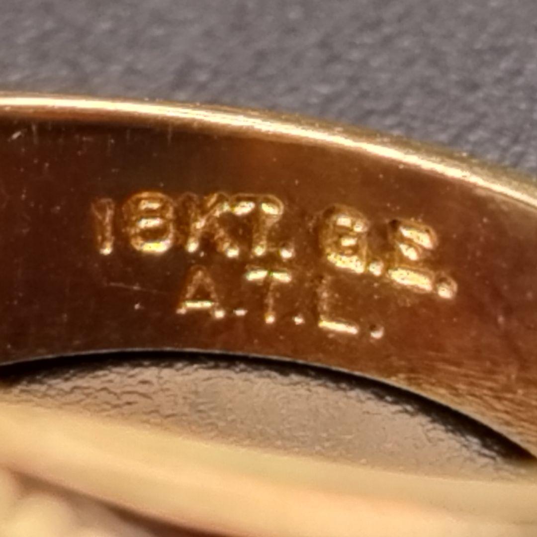 カレッジリング 18KT G.E. A.T.L. リング指輪 レッドストーン