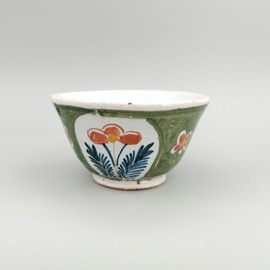 デルフト 色絵花文盃 18世紀