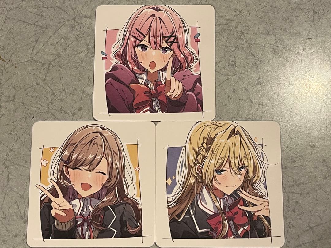 わたなれ原作購入特典コースター　 れなこ、まい、あじさい3枚セット