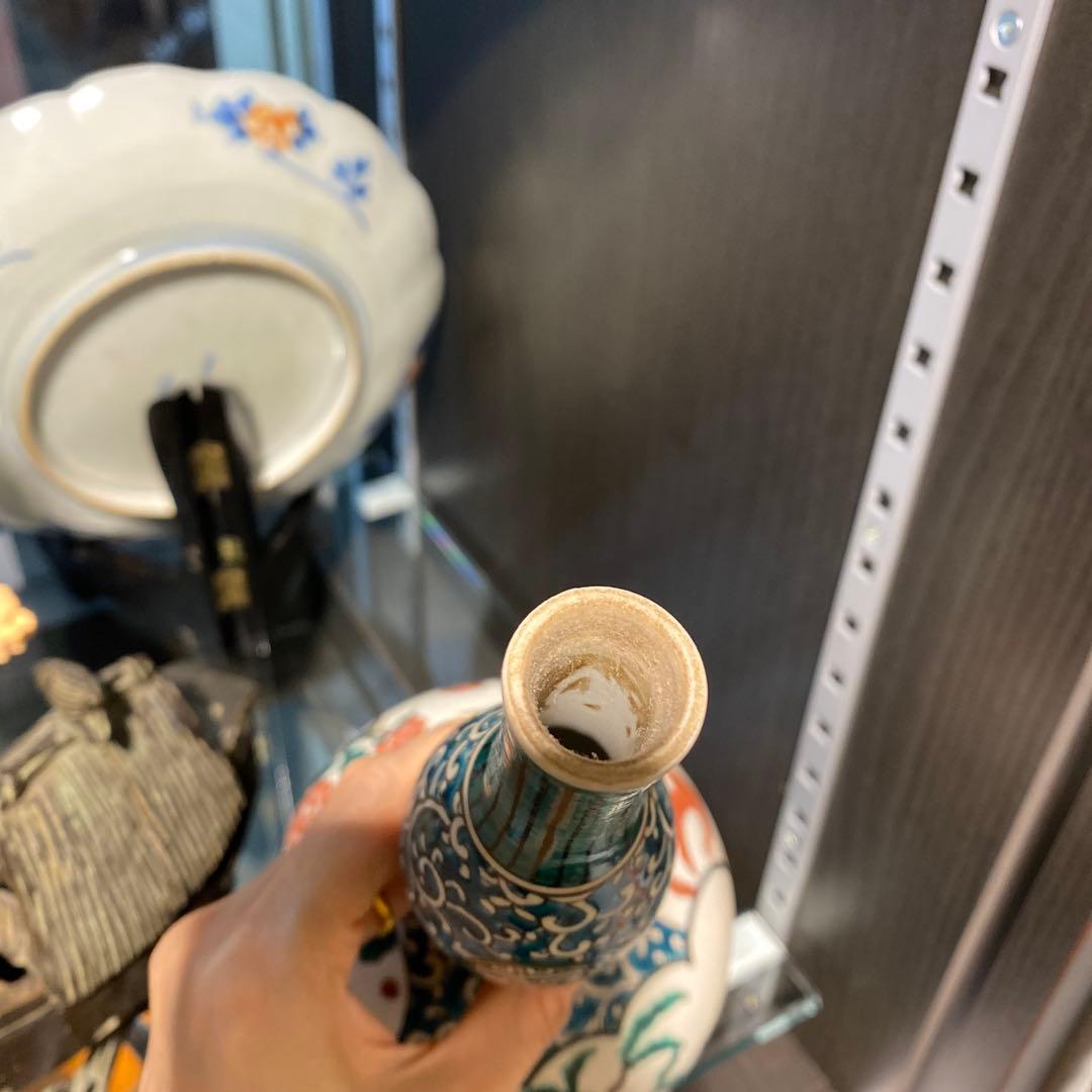 九谷焼　古九谷　「一輪挿し　花瓶」色絵　花鳥風月