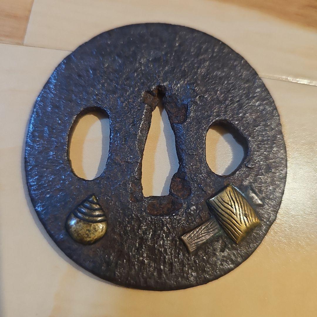 鍔⑭ 縦67mm橫64mm厚さ3mm 時代物　刀装具