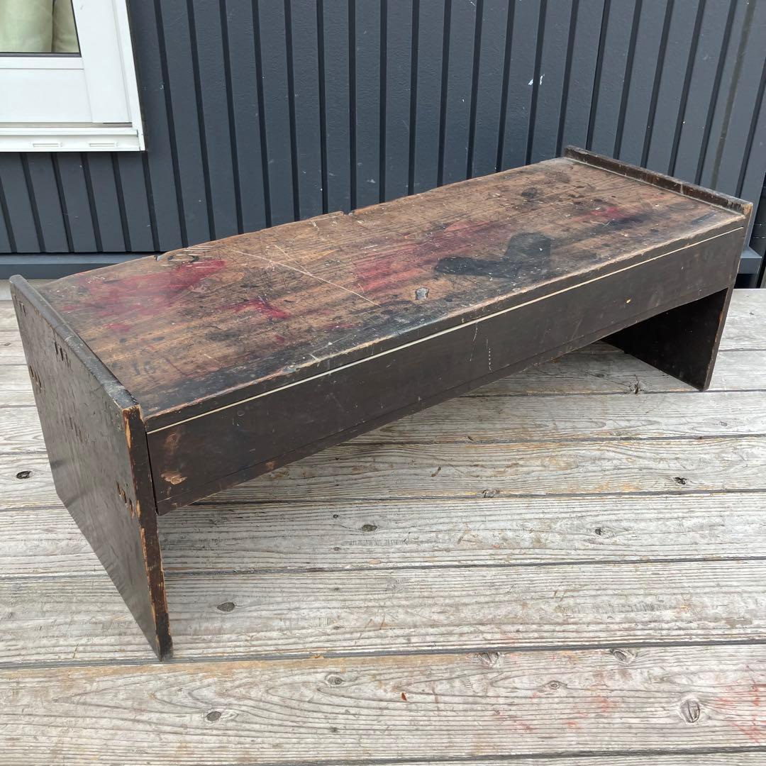 昭和レトロ ヴィンテージ 古家具 無垢材 木製文机 引き出し付き座卓 書斎机