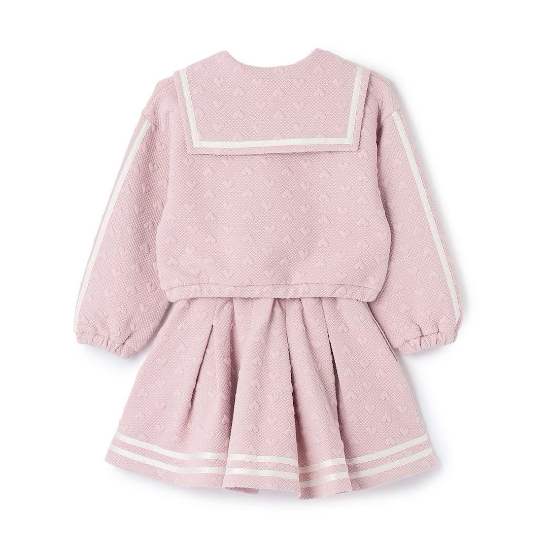 メゾピアノ新品新作タグ付きカットジャガードハーフZIPセーラーセットアップ130