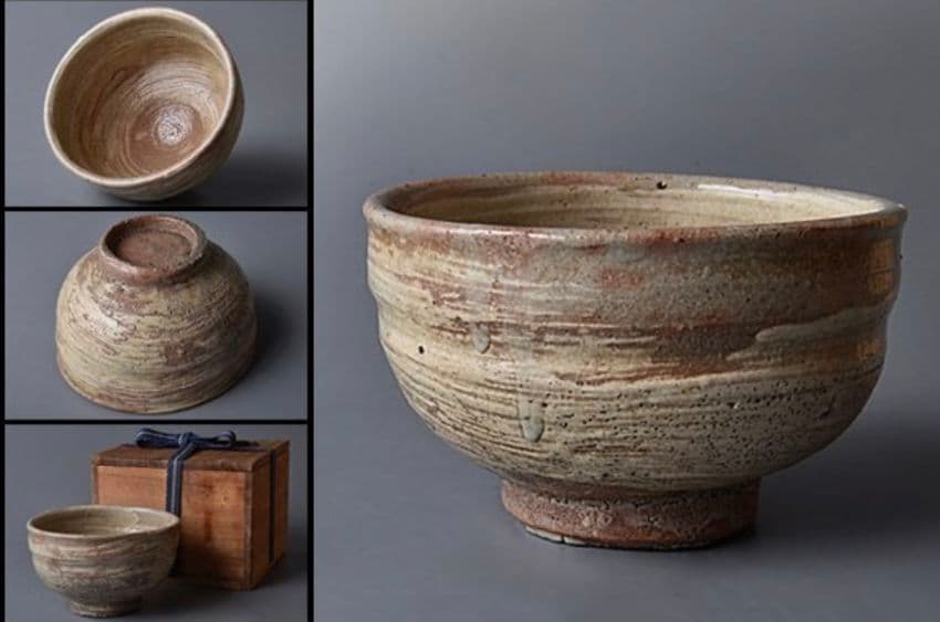 【江戸時代中期　伝世品】古萩刷毛目御本茶碗　斗々屋　李朝　高麗　千利休　御本手