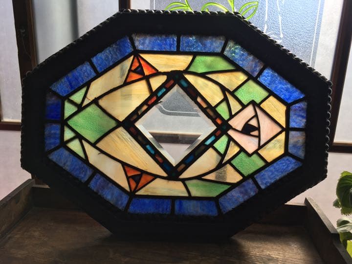和製ステンドグラス   昭和初期　枠付き　アンティーク