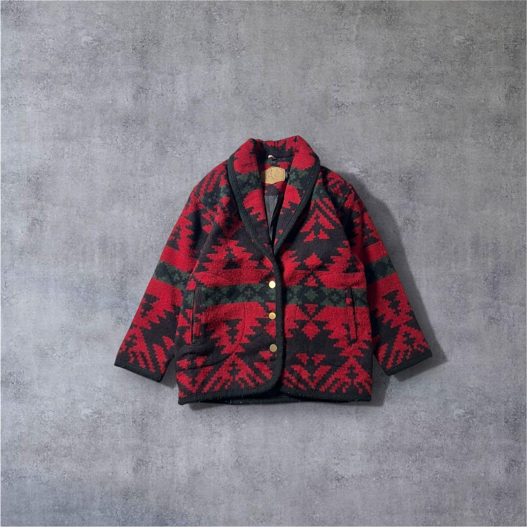 80s ウールリッチ ネイティブ柄 ウールジャケット L USA製