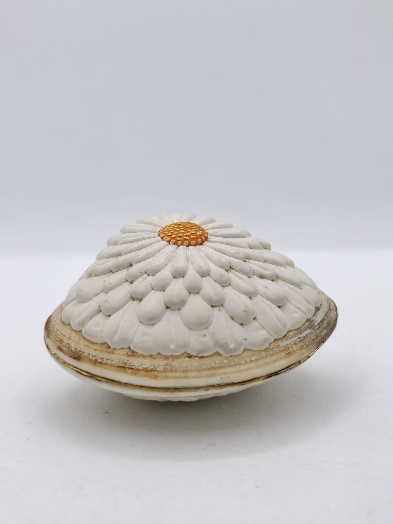 c453 貝香合 置上蛤 有職　島津豊泉 木箱 茶道具 古物