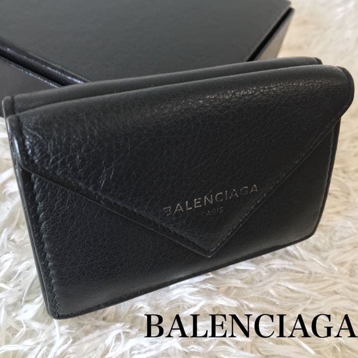 バレンシアガ BALENCIAGA ミニ 財布 ペーパー ブラック レディース
