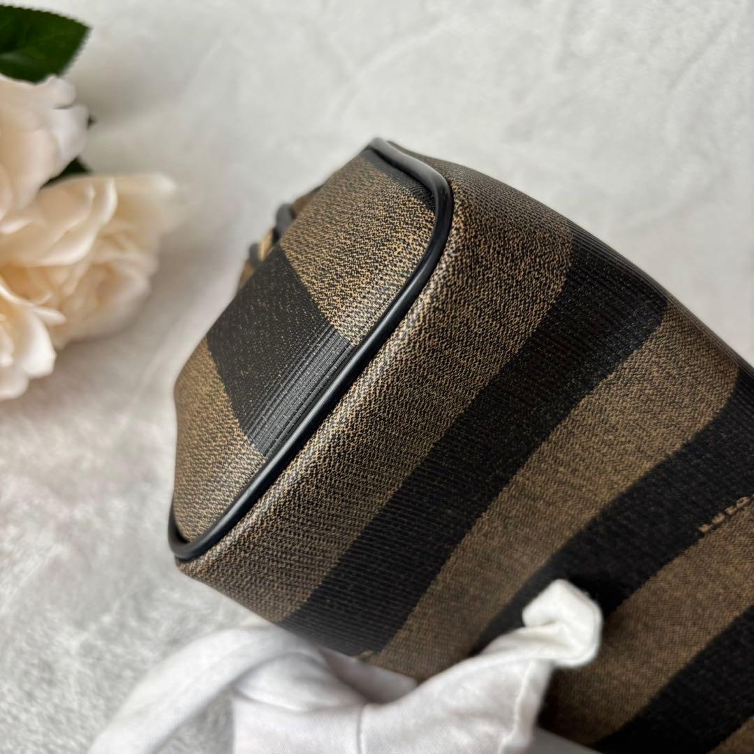 【美品】フェンディ ハンドバッグ マイクロ ミニボストン ペカン PVC レザー